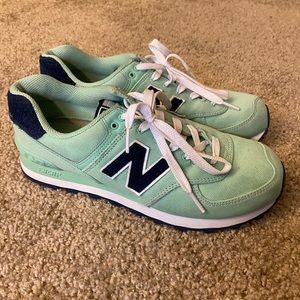 Green new balance shoes